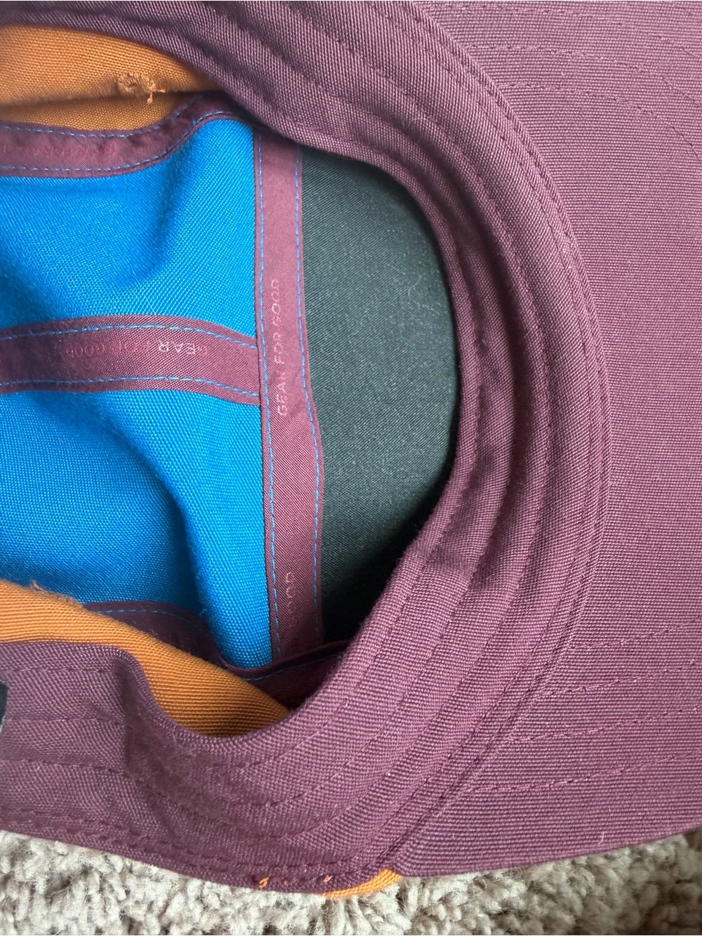 Like new Cotopaxi DO GOOD Colorblock Cap - Blue, Orange, Navy, Burgundy - Picture 4 of 6
